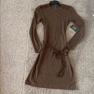NWT Ralph Lauren Brown Knit dress size xs